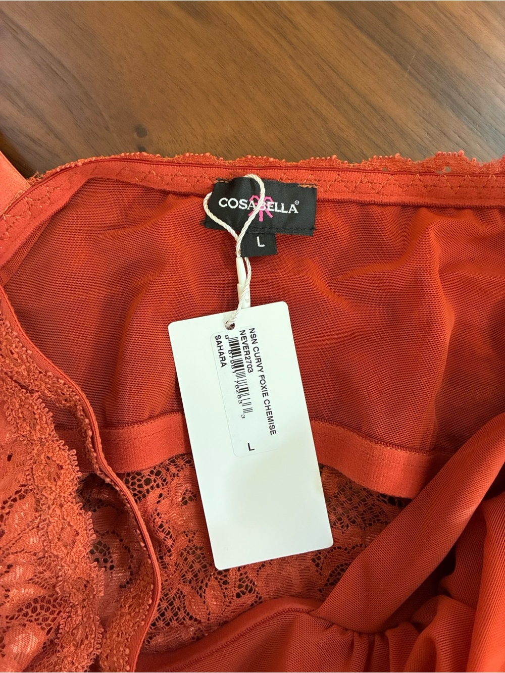 Cosabella Sahara Lace Chemise in Burnt Orange. L